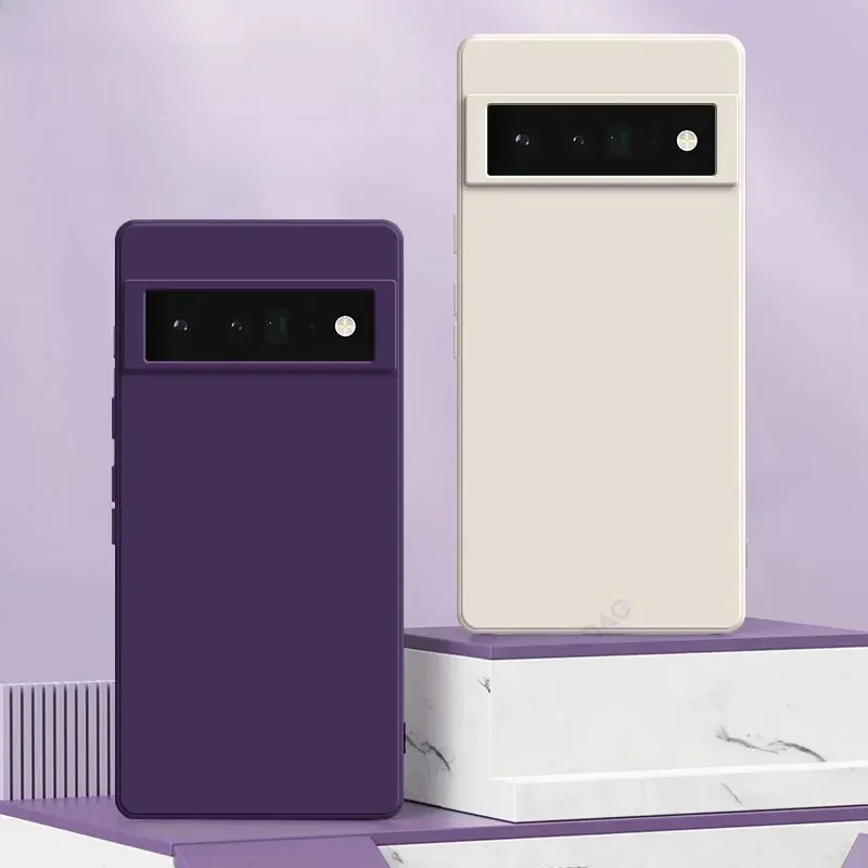 Étui de luxe pour téléphones portables, housse pour Google Pixel 6 6A Pro 5G Google6Pro Google6A Pixel6Pro Pixel6A, sacs carrés souples en Silicone liquide