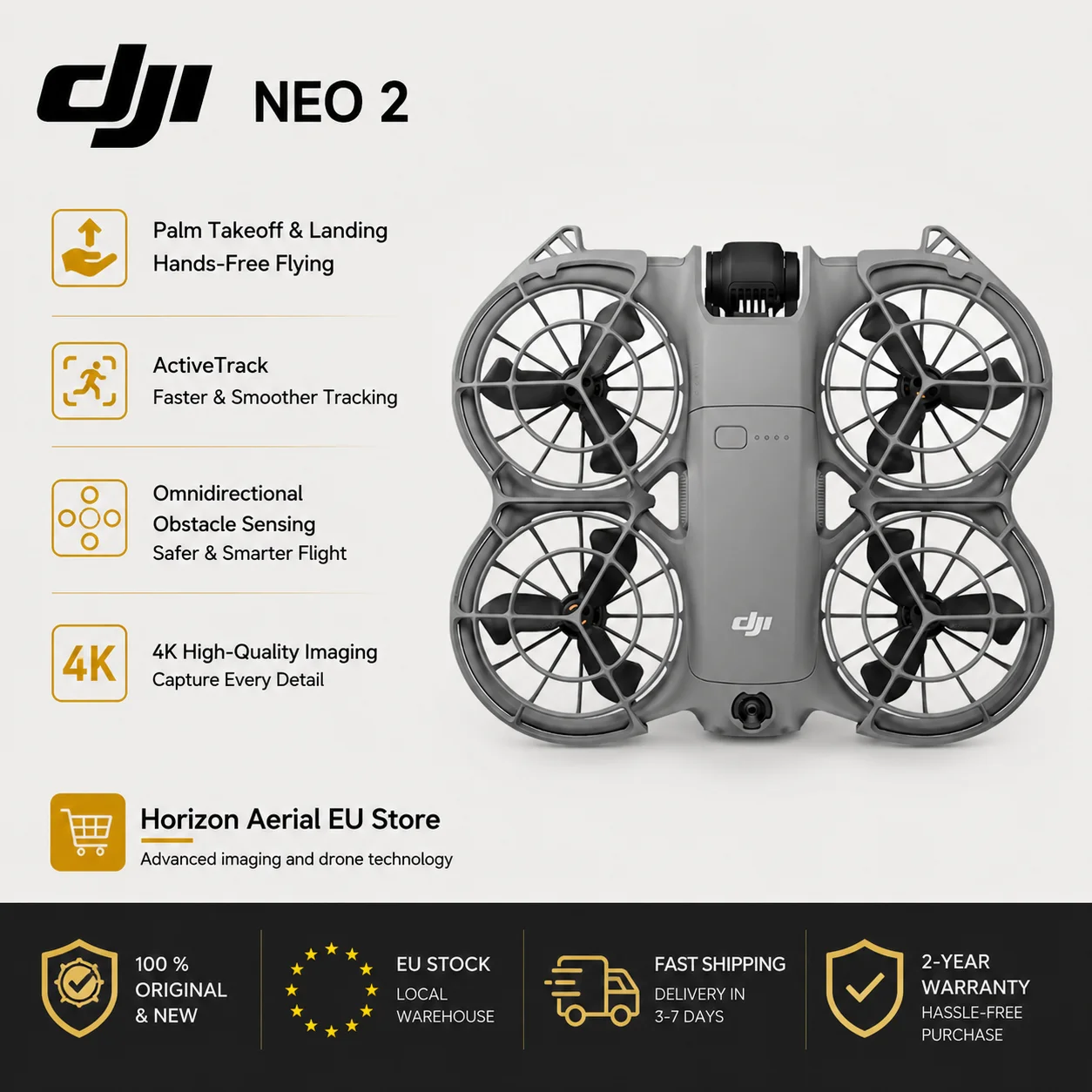 2 anni di garanzia, stock originale UE, DJI 2 Fly More Combo, 4 opzioni, decollo e atterraggio dal palmo, ActiveTrack, imaging 4K, rilevamento ostacoli omnidirezionale