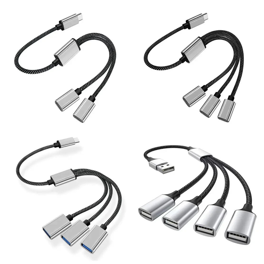 Przedłużacz koncentratora USB typu C 4-portowy rozdzielacz kabla USB OTG Szybki adapter transferu Przenośny konwerter do komputera PC Laptop Macbook Pro — zdjęcie produktu 6