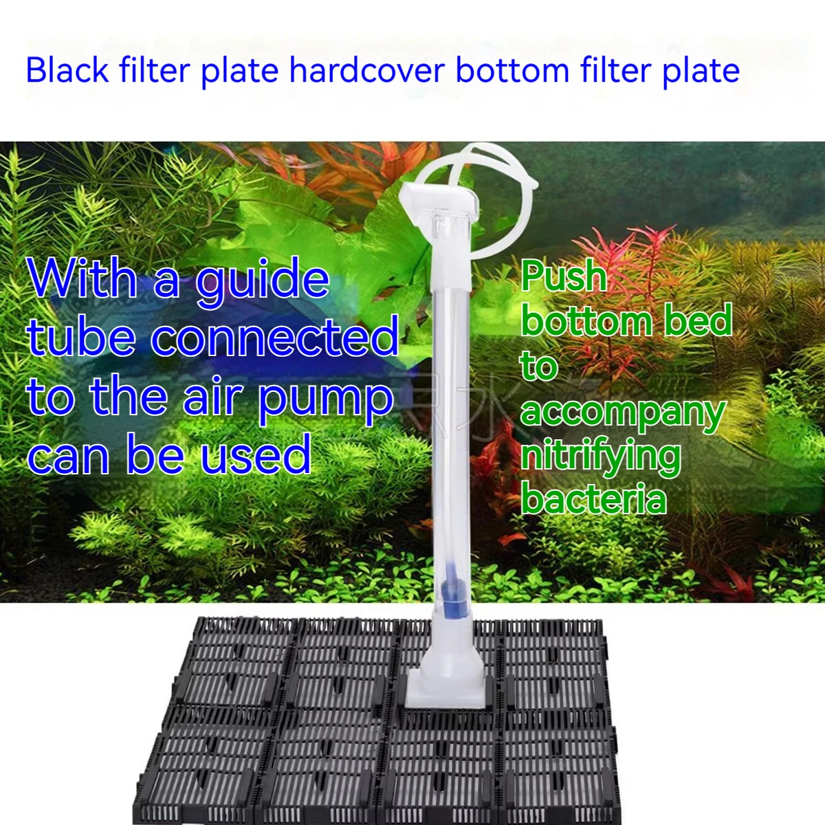 Aquarium Bottom Grid with Oxygen Filtration System,Fish Tank Bottom Filter Plate with air stones,PVC Sand Gravel Filter Board