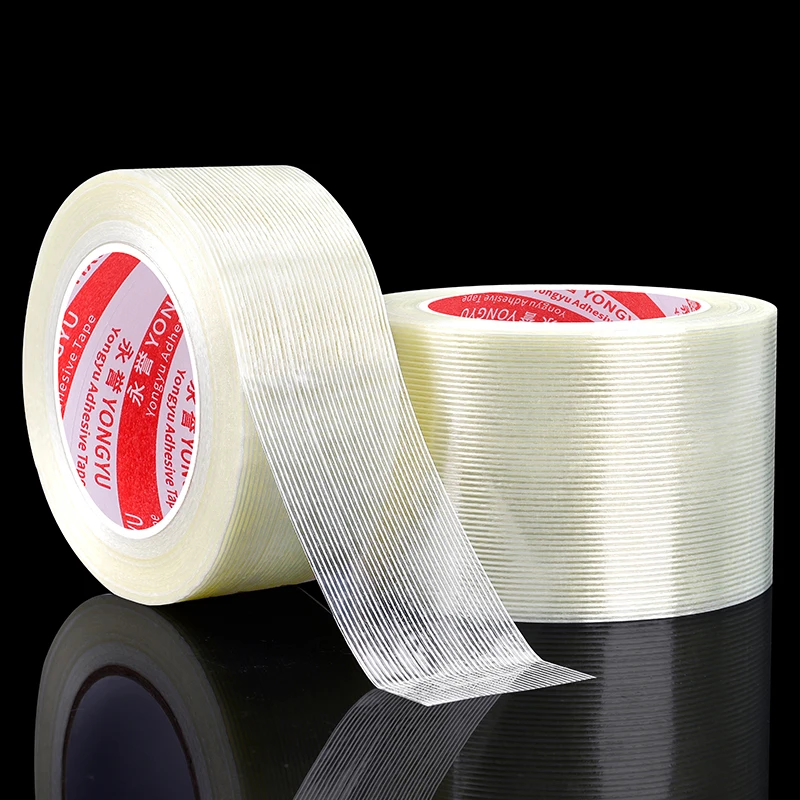 Unidirectional Filament Fiber Tape 50M Alkali Resistant Anti-crack Self Adhesive Fibreglass Tape for Wrapping Sealing Fixing