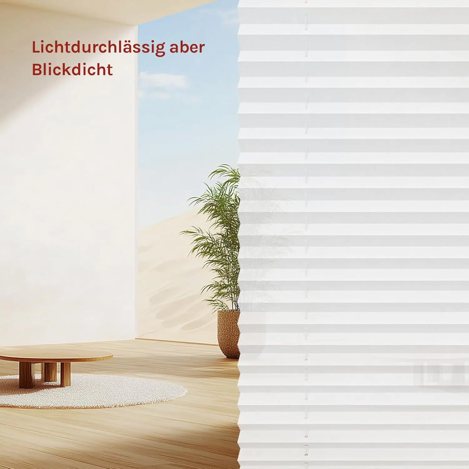 WOLTU Plissee-Rollo Klemmfix ohne Bohren, faltbar, Easyfix, geklemmtes Rollo, blickdichter Sichtschutz für Fenster und Türen – Detail 5