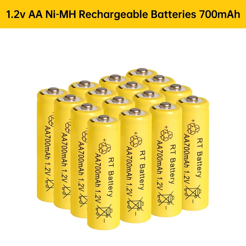 16 PCS Lot of Ni-MH Rechargeable AA Batteries High-Performance 700 mAh 1.2 Volt Li-ion Battery Pack Recharge up to 500x Times