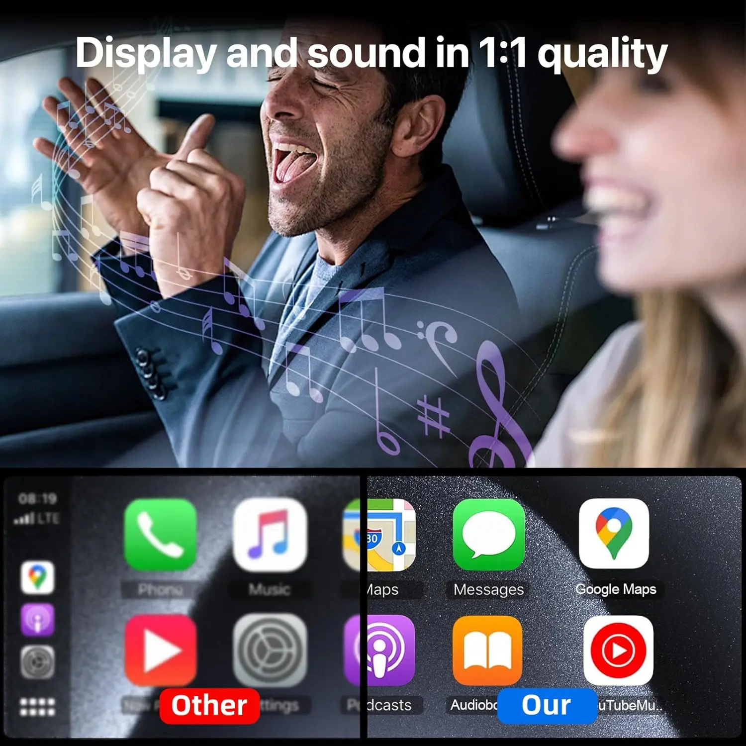 CarPlay Upgraded 2-in-1 2024 Wireless Adapter for Apple CarPlay and Android Auto Convert Wired to Wireless for iOS 10 + and Android 11 + Compatible for Car CarPlay with OEM Wiring