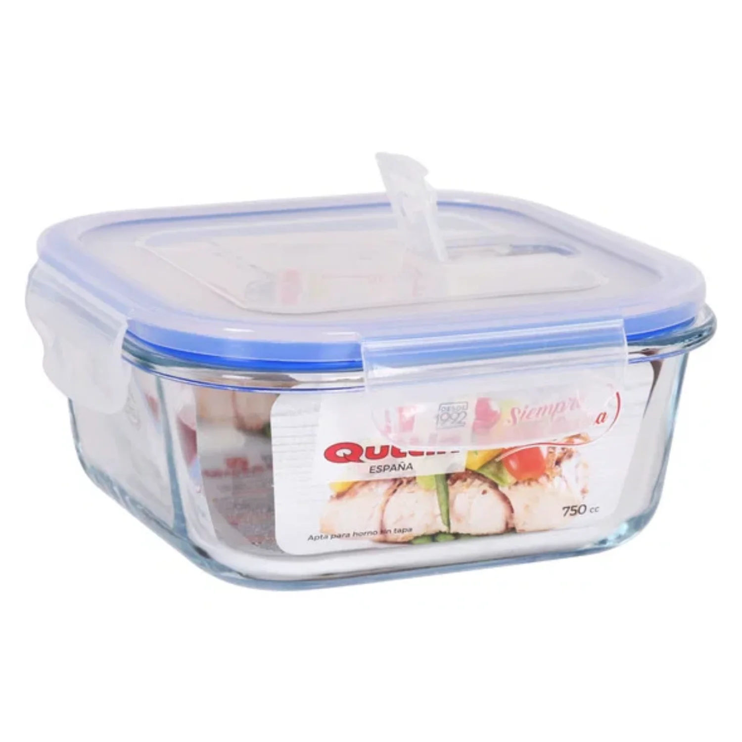 Fiambrera Hermética Quttin 750ml Cuadrada 16x16 cm con Tapa y Válvula Microondas | Pack 1, 3 o 6 Unidades | Tupper para Alimentos Libre de BPA | Recipiente de Conservación para Nevera, Oficina y Picnic | Calidad Profesional Quttin