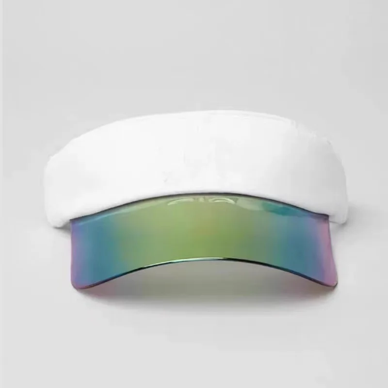 2024 new gardient UV protection rainbow Visor Summer PVC Topless Baseball Hat Adjustable Sunscreen Cap