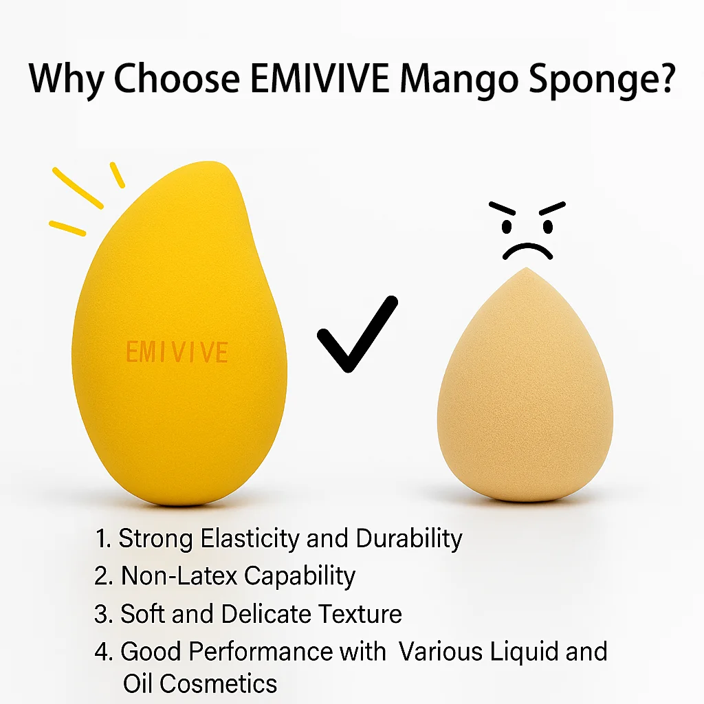 7/12/24 szt. Gąbeczek do makijażu w kształcie mango do perfekcyjnego nakładania podkładu, korektora, pudru, kremu, gąbka do blendowania makijażu, akcesoria do makijażu