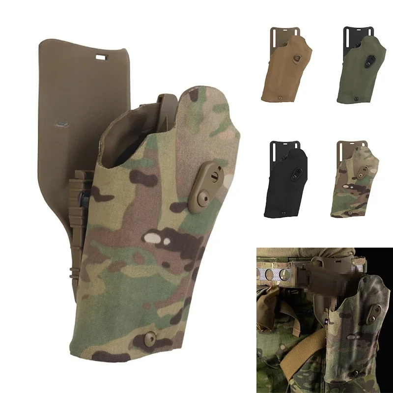 Taktyczna kabura pistoletowa pasująca do P320 + latarka X300, kabury myśliwskie, automatyczny system blokowania, kabura do airsoftu. — 2