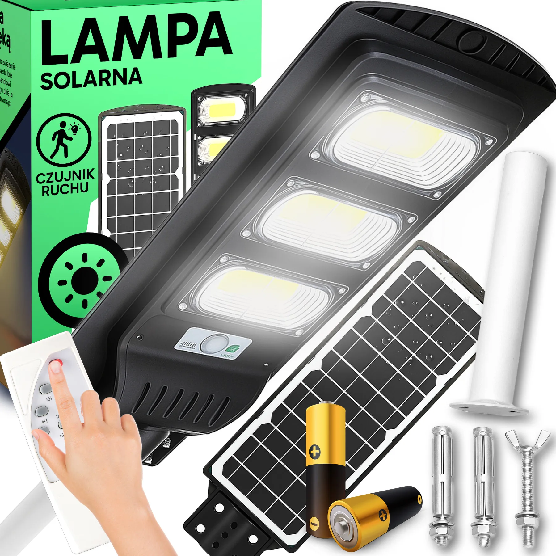 Lampa uliczna Retoo GardenPro Solar LED IP67 Wiele Trybów Pracy Oświetlenia Pilot Wodoodporna Lampa 240W Czujnik Nocy Do Ogrodu