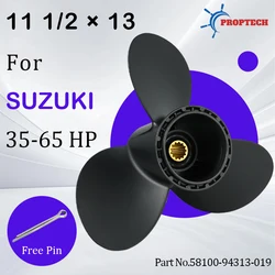 11 1/2x13 For Suzuki Outboard Propeller 35hp 40hp 50hp 55hp 60hp 65hp Aluminum Alloy Screw 3 Blade 13 Spline Tooth 11 1/2*13