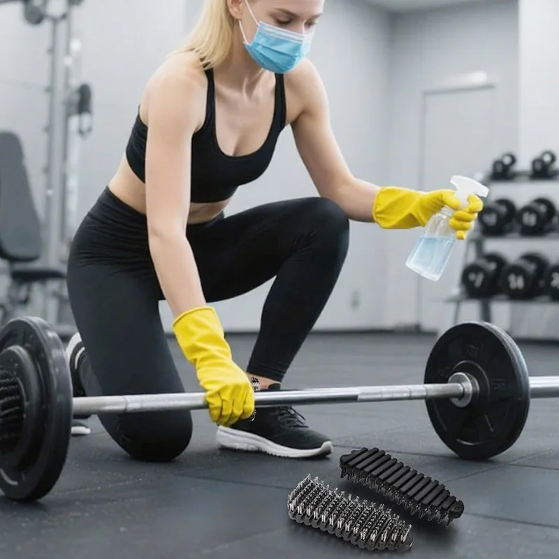 Barbell Cleaning Brush Stiff Bristle Brush Rust Removal Cleaning Tool Flexible Pull-Up Bar Cleaning Brush Weightlifting Training