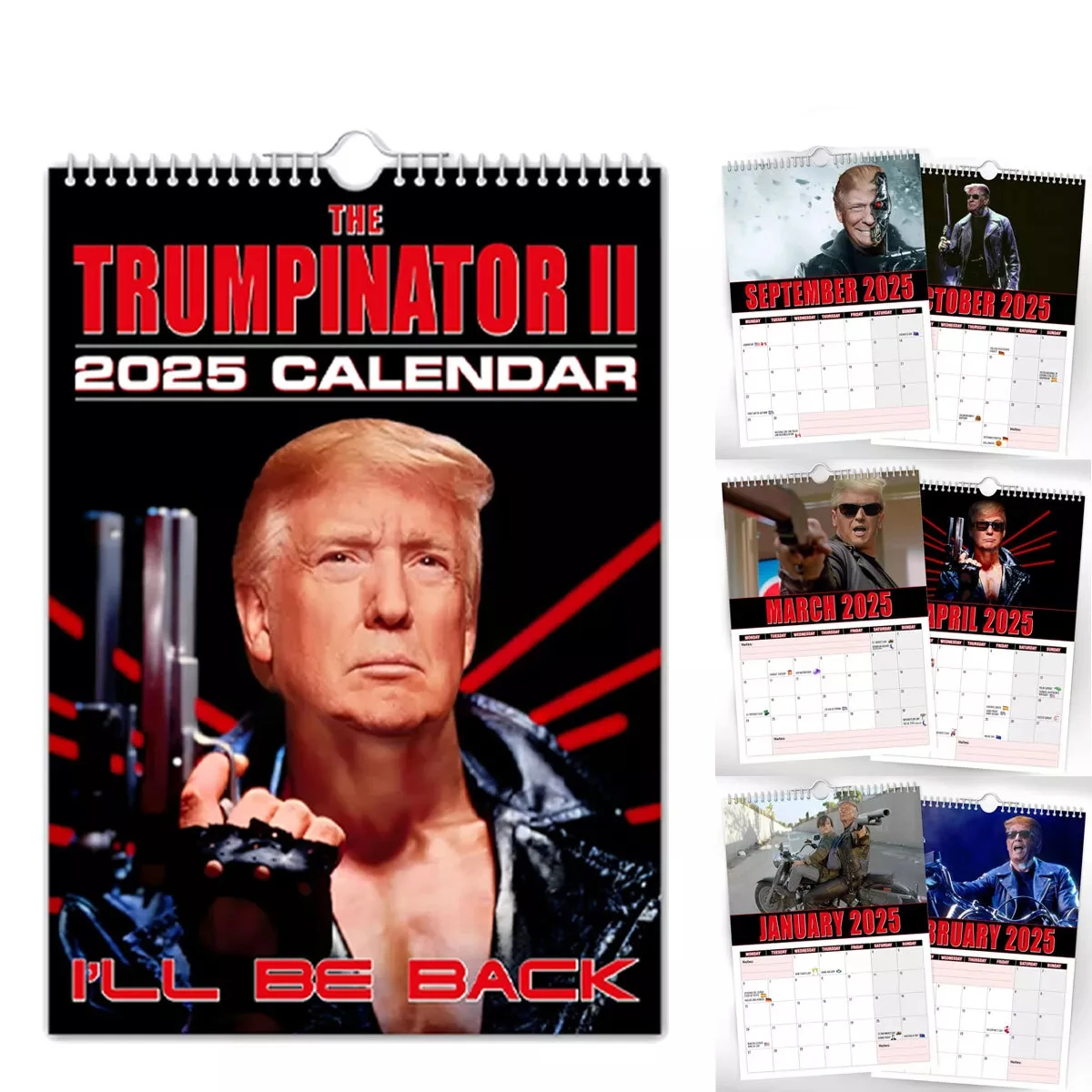 2025 Funny Trumpinator Wall Calendar Prank Mugshot Hanging Calendar Monthly Planner Calendar For Trump Supporter