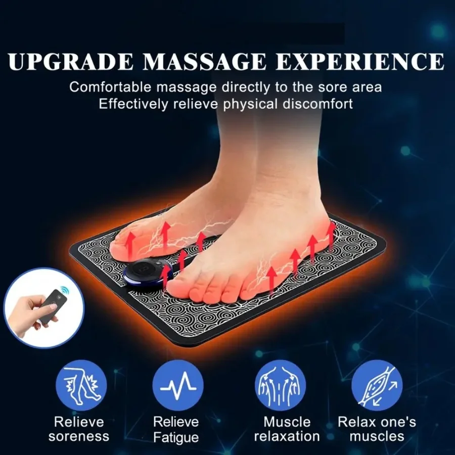 Foot Neurological Massage with Remote Control, Foot Massage Pad, Muscle Relaxation, Portable Foot