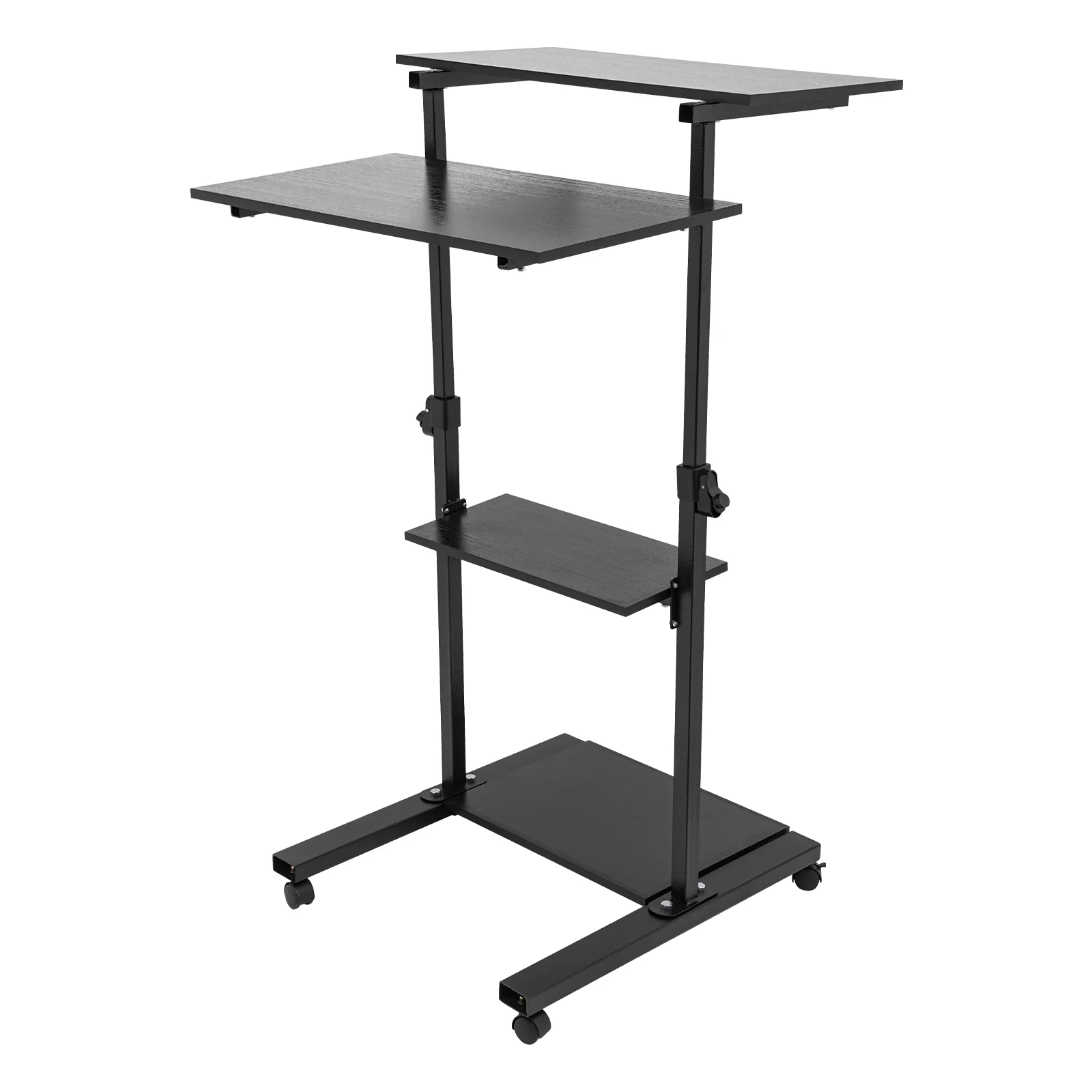 Mobile Standing Desk, Stand Up Work Station, Stand Up Desk Cart Particle Board and Steel With Four Universal Wheels for Bedrooms