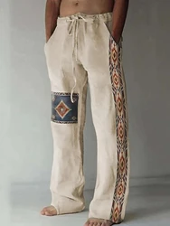 Vintage Ethnic Style Men's Trousers Summer Pants Beach Pants Drawstring Elastic Waist 3D Geometric Prints Graphic Casual Pants