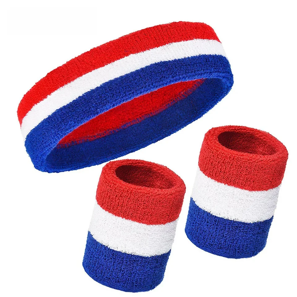 AOLIKES Schweißband-Stirnband-Armbänder für Herren – Kopf-Handgelenk-Schweißband-Set – ideal für Sport, Leichtathletik, Veranstaltungen, Training, Basketball