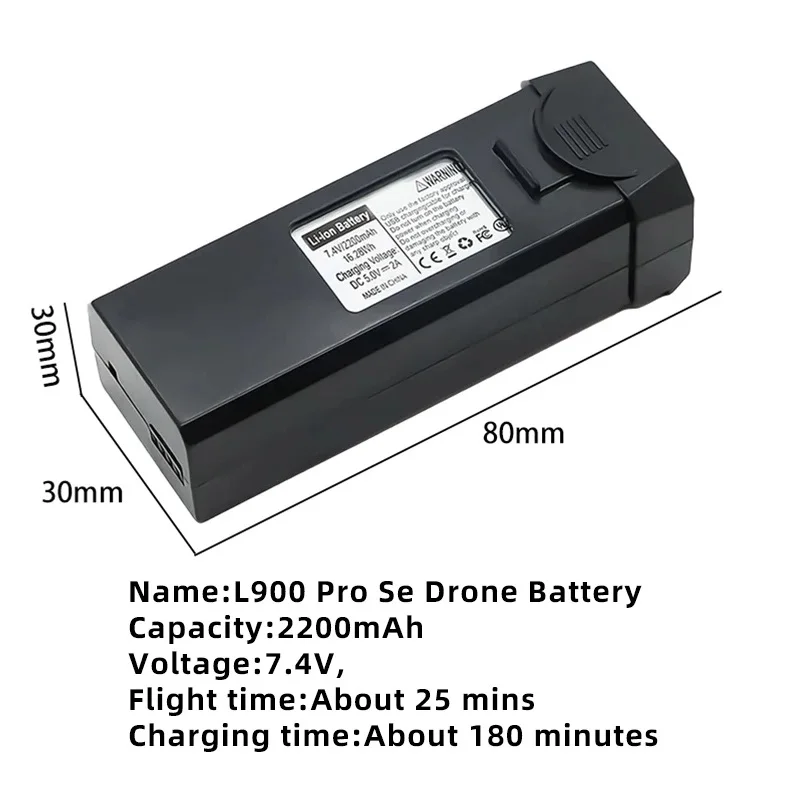 Original L900 PRO Se Drone Battery For L900 PRO Max Drone Battery Accessories Quadcopter Drone 7.4V 2200mah Battery Parts view 3