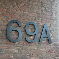 30cm Large House Number Outdoor, Modern Black Address Plaque, Outdoor Wall Mounted, Rustproof Door Number Sign