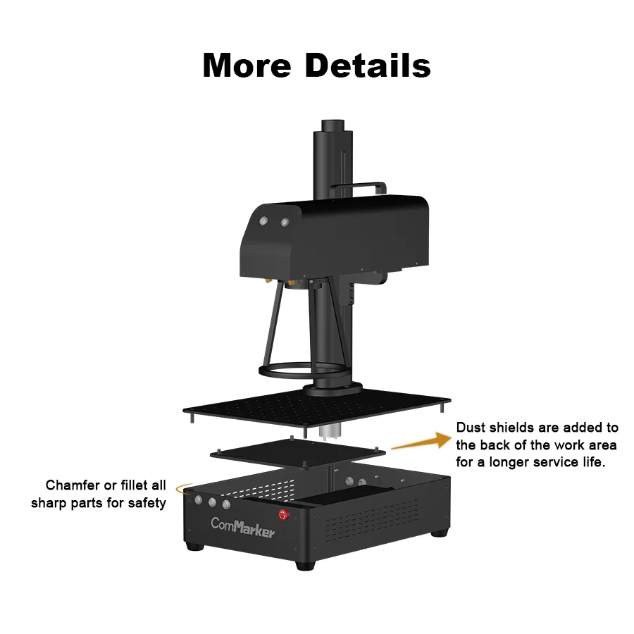 ComMarker B4 Laser Marking Machine Raycus 30W Auto Lifting Fiber Laser Engraver Handheld Laser engraving machine for metal 200mm