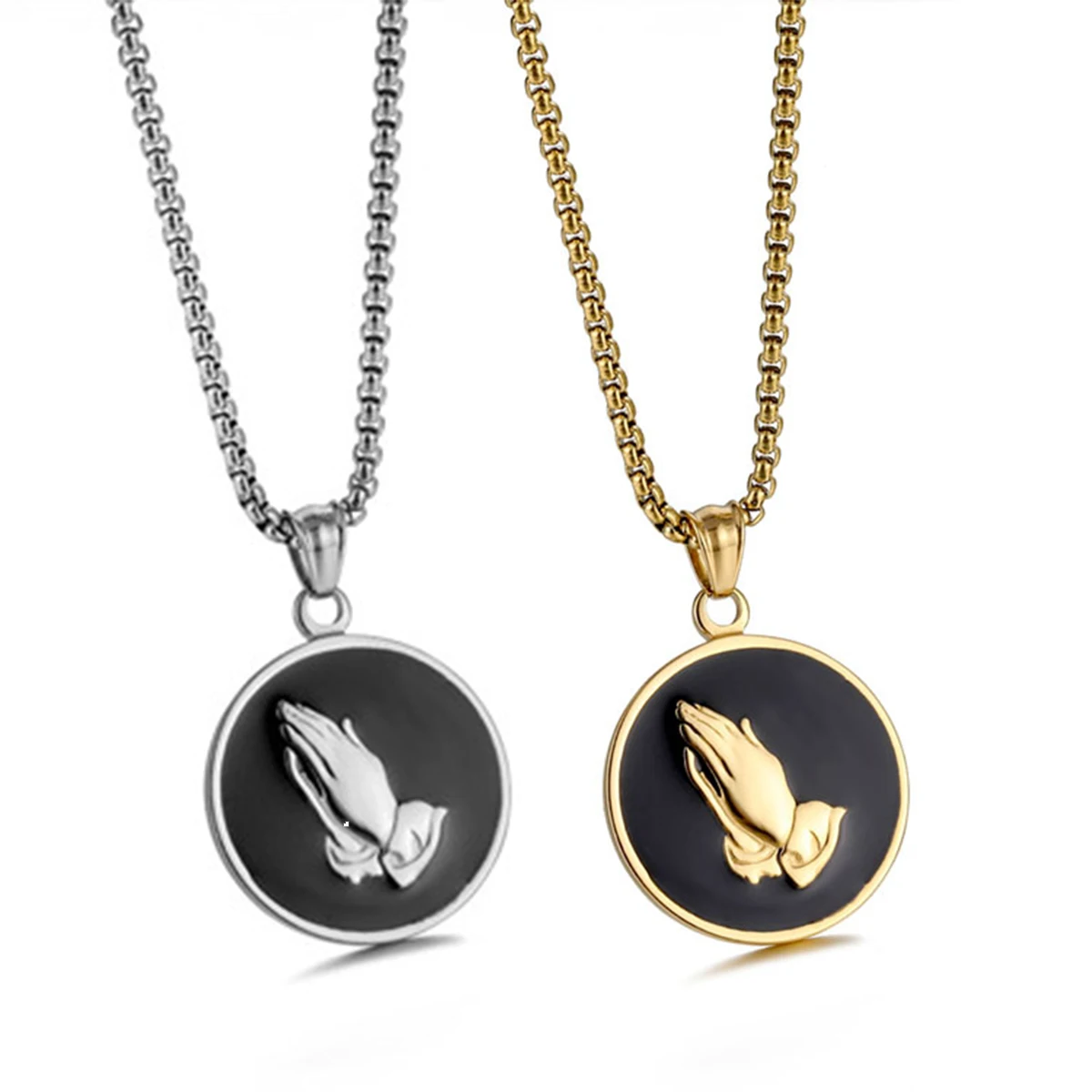 Men's Fashionable pendant palm accessory men's sweater chain with 3mm Rope chain Golden Silvery Optional