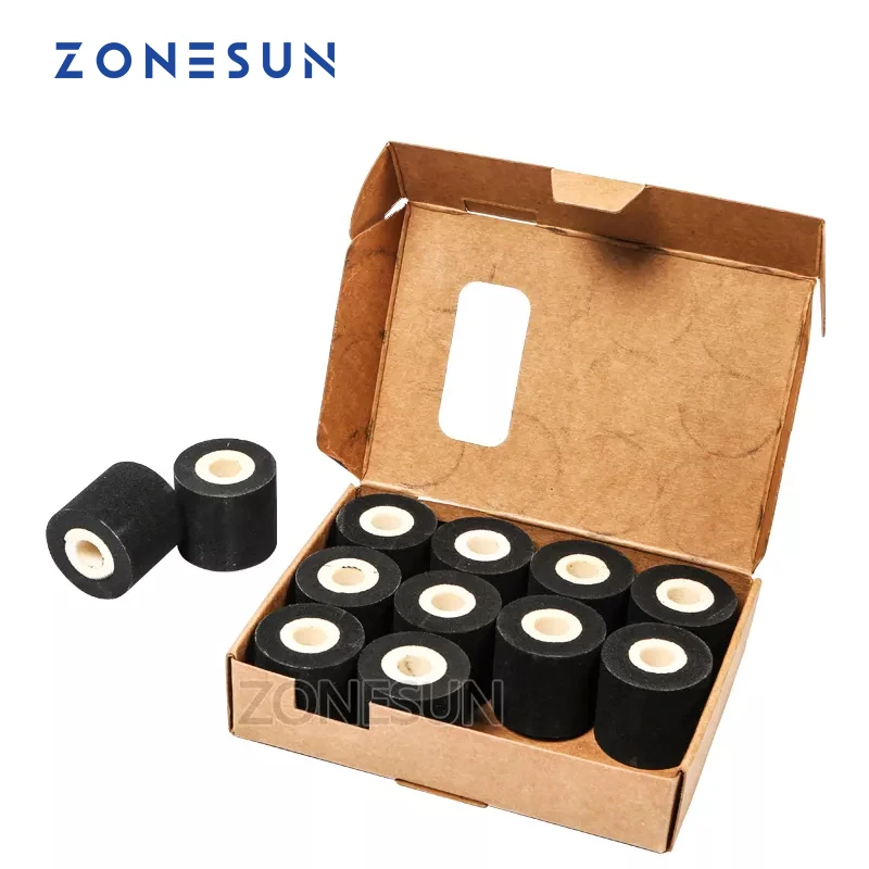 ZONESUN Hot Ink Roll 36*32MM (10pieces/lot) Black Hot Printing Ink Roll for Ink Coding Machine to Print Expiry Date/Batch No.