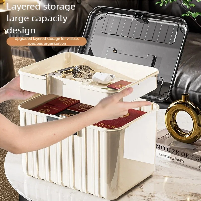 Lockable Storage Bin Password Lock Storage Box Portable Private Document Important Items Compartment Kids Toy Storage Case