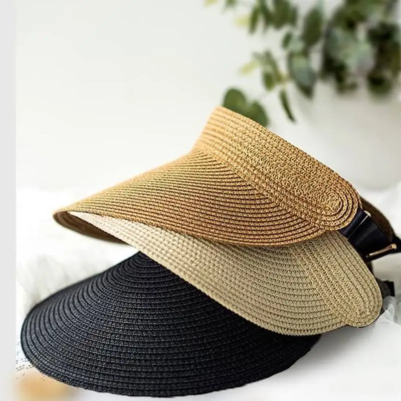 Helen Carmine Folding Band-type Sun Cap, Outdoor Sunmountain Straw Hat, Banding Sun Cap