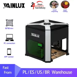 Wainlux-Mini Máquina de Cortar Gravador a Laser, Bluetooth, Portátil, Gravação, Marcação, App, PC Support, K6, 3000mW