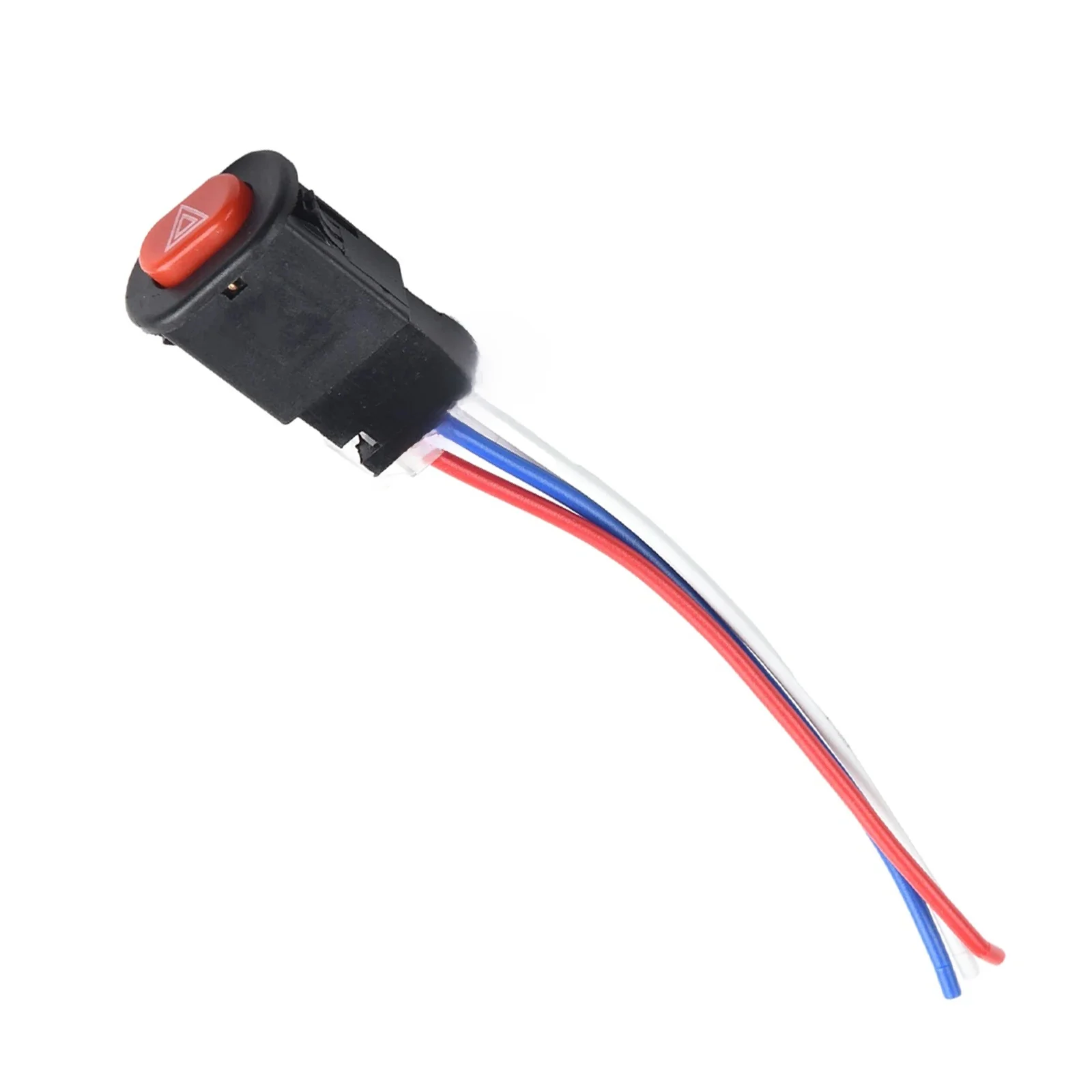 Joli à bouton en plastique modifié pour moto, double flash, feux de détresse, haute qualité, 5A, 12V-24V, 1x40x25mm, accessoires