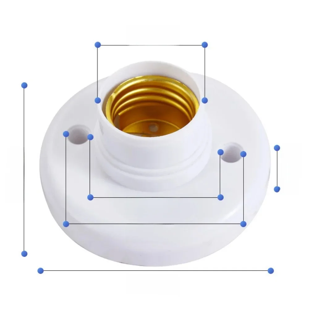Douille E27 à bouchon à vis pour lampe de plafond blanche, Base de fixation d'ampoule, support d'ampoule pour la maison, 6a