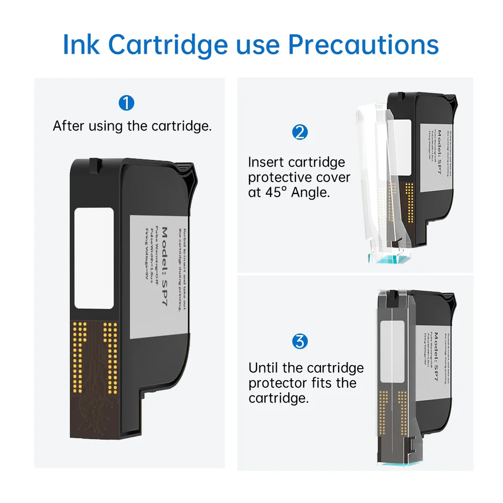 25.4mm Handheld Inkjet Printer Ink Cartridge Quick-Drying 65ml Fast Dry Black Solvent Based Cartridge For No Encrypted Printers