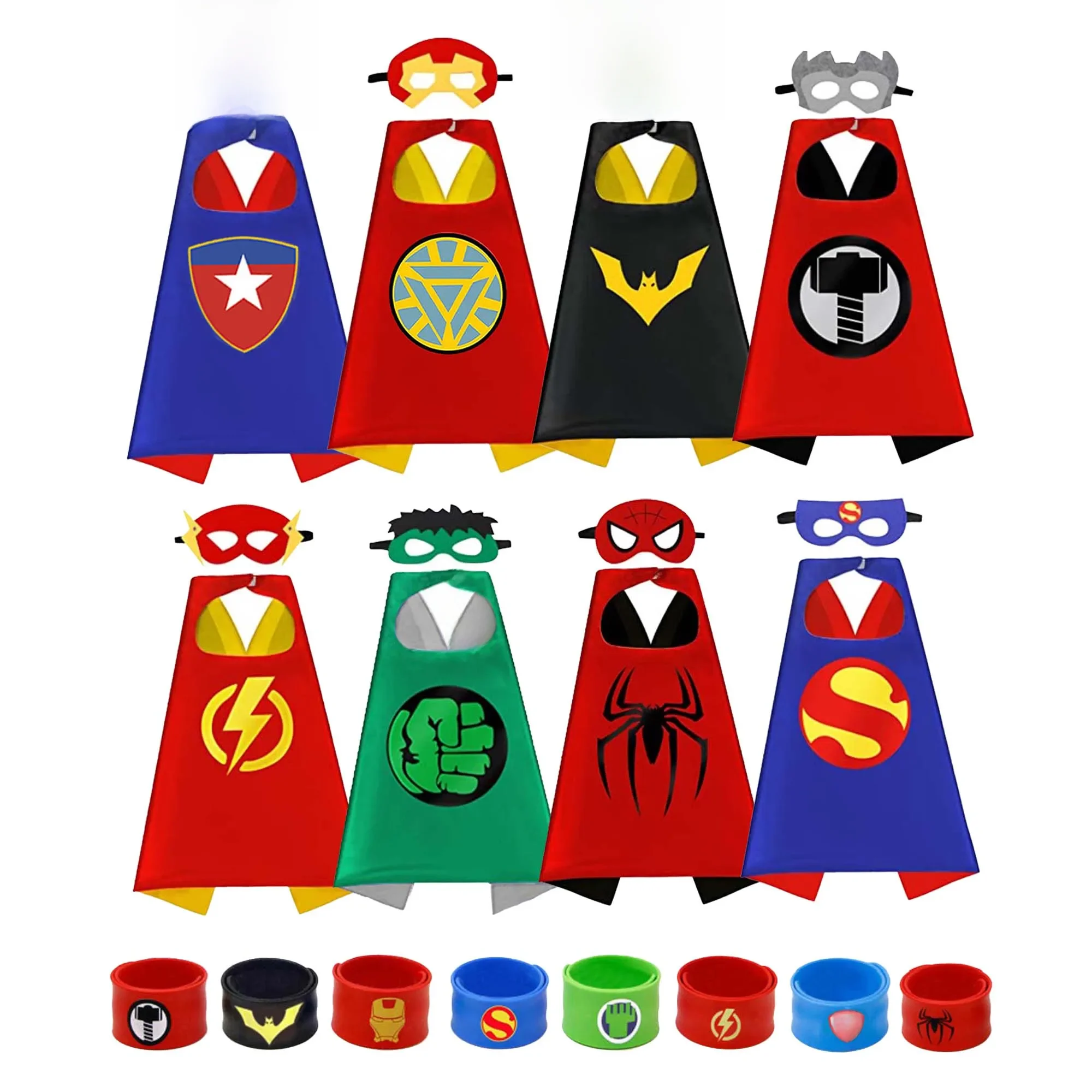 8 sets superheld capes voor cool halloween kerstkostuum cosplay festival feestartikelen gunsten aankleden voor jongens meisjes - afbeelding 2
