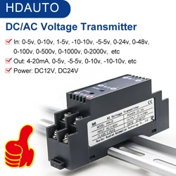 DC/AC Isolated Voltage Transducer 500V AC 0-1500VDC To 0-20mA 4-20mA 0-10V Voltage Sensors