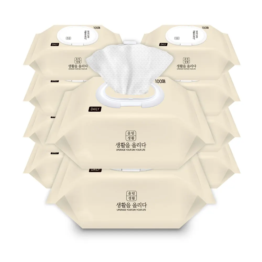 Olim Life Daily Wpes Cap Type 55 Weight Embossing 100 Packs 10 Packs Natural-derived ingredients