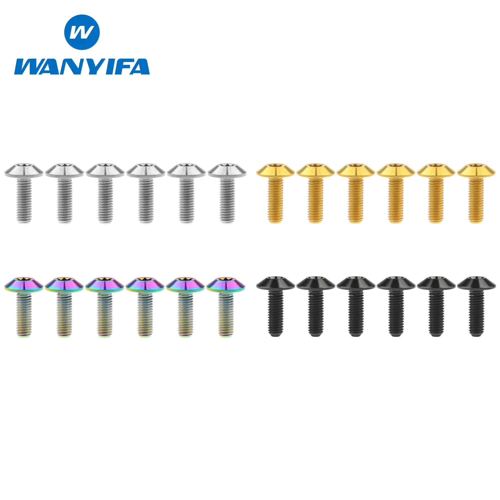 

Wanyifa 6pcs Titanium Bolt M5x12 15 20 25mm Umbrella Torx T25 Ti Screws for Bicycle Motorcycle Fsteners