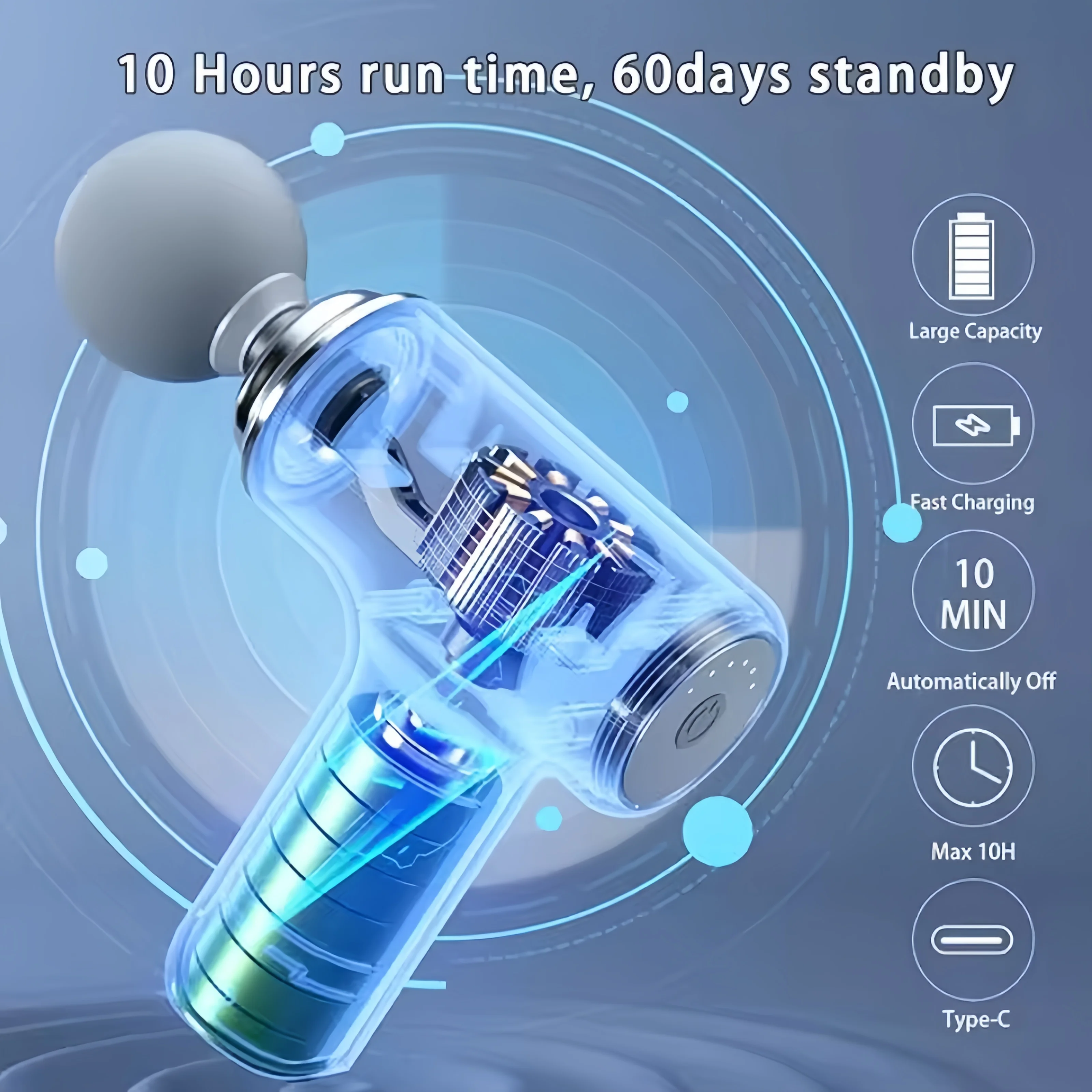 미니 근육 마사지건 휴대용 마사지기 전신 마사지기 등 목 다리 비례형 구멍 마사지건