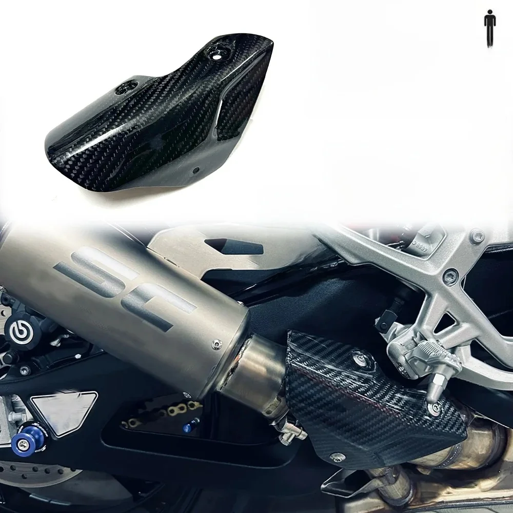 Für BMW S1000R M1000R 2021-2023 2024 Reinem Kohlenstoff Motorrad Zubehör Hitzeschild Schutz Auspuff Abdeckung Verkleidung Kits