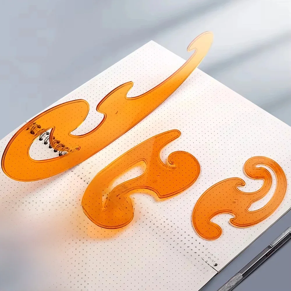 Planche de courbe française multifonctionnelle, 3 pièces, règle de dessin nuage, modèle d'architecte de meubles, règle de dessin, règle de mesure