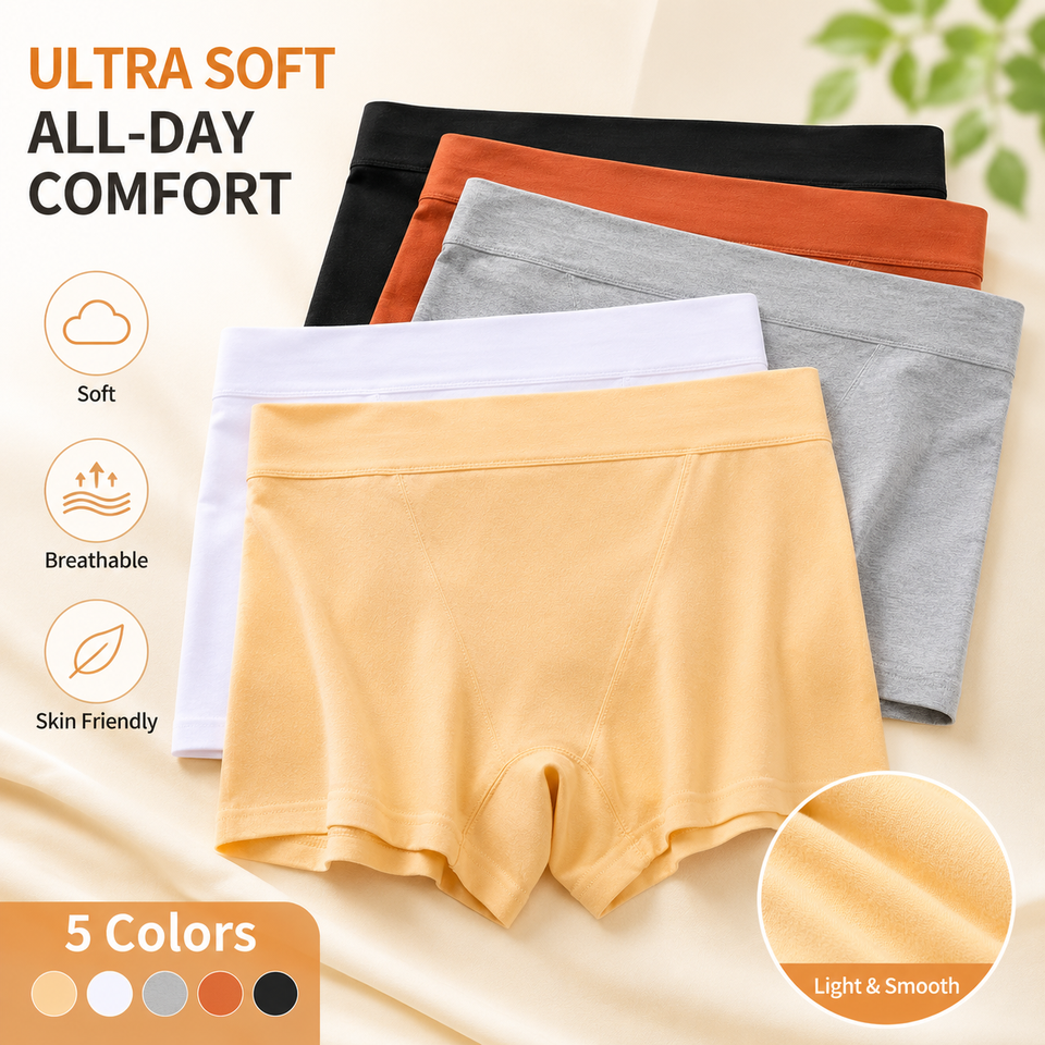 Women Cotton High Waist Stretch Safety Shorts Anti Slip Breathable Summer Underwear Women Yoga Fitness Base Layer Pants Lingerie 
