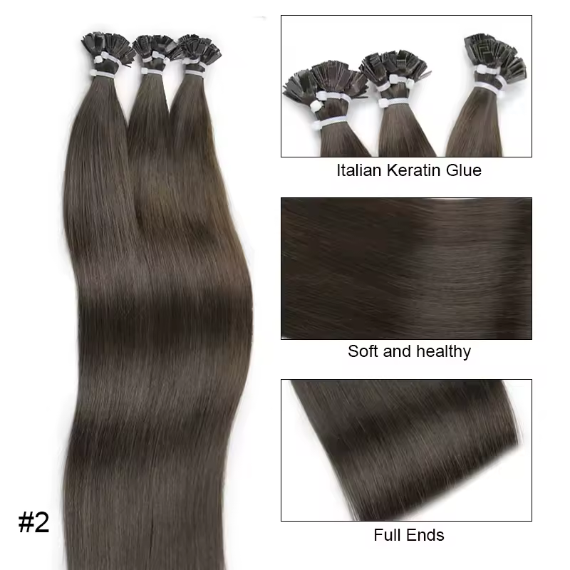 Straight Human Hair Extension By Fusion Flat Tip Keratin Capsules 0.8g/ 1g/Strand 50pcs Natural Hair Extension Ombre Blond Color - Image 10