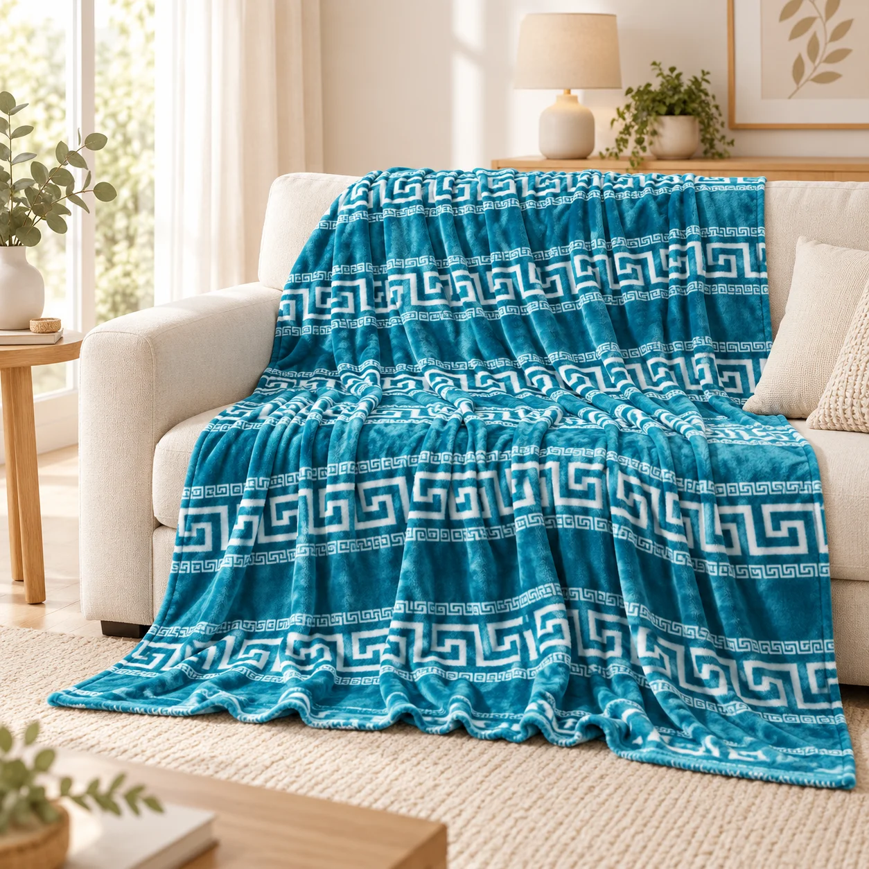 Manta de Sedalina Estampada, Suave y Ligera, 100% Poliéster, Lavable a Máquina, para Sofá y Cama, Disponible en 130×160, 160×220 y 220×240cm