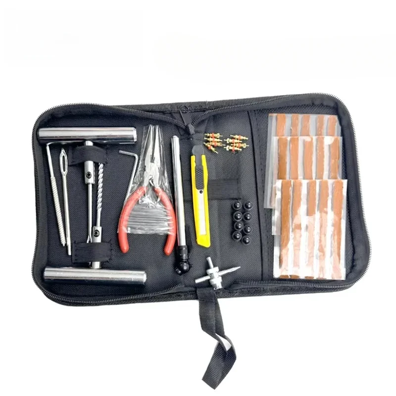 Kit de réparation de pneus de moto, outils de bouchon de crevaison de voiture, crevaison de pneus d'urgence pour bandes de pneus, Kit d'outils de réparation de colle d'agitation