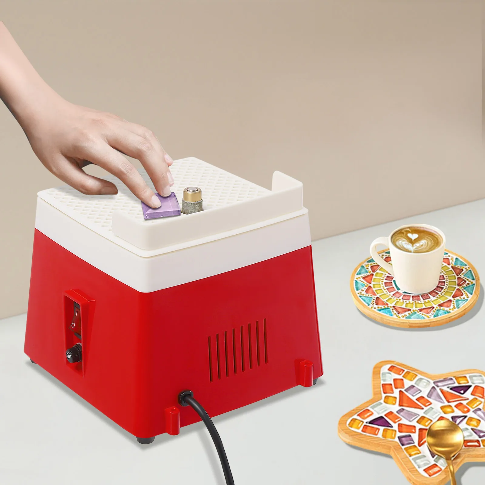 

Stained Glass Grinder, Electric Mini Grinder, Glass Ceramic Grinding Machine Heat Dissipation Holes for Homes, Workshops, Studio