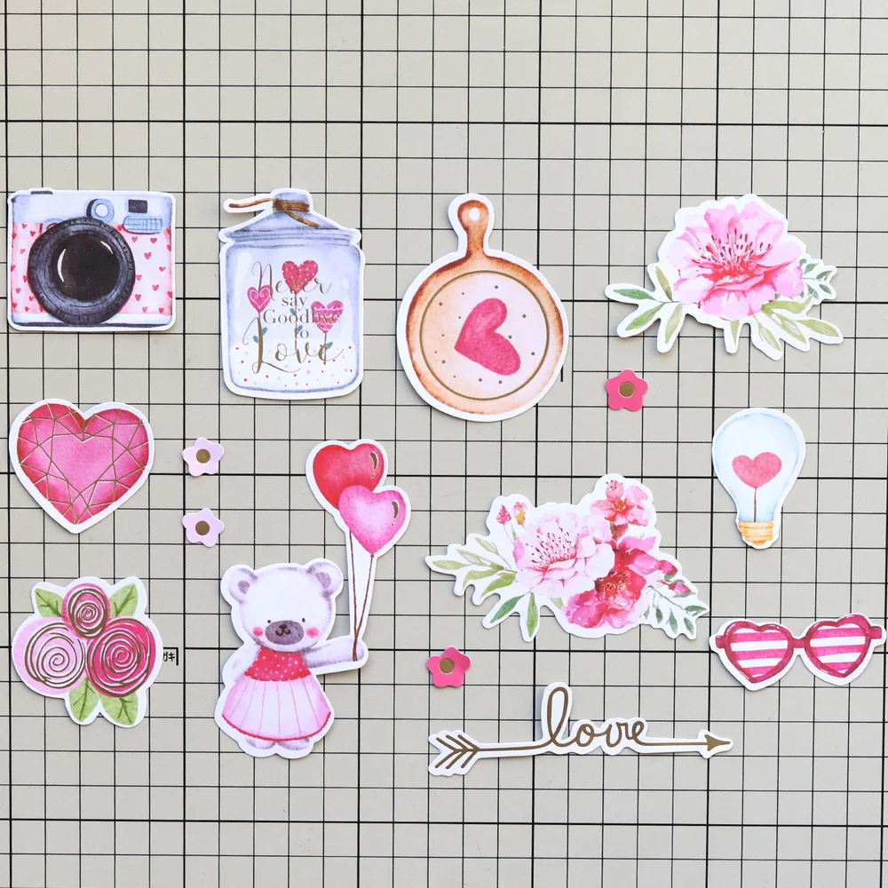 Creative Path 150 Stück Scrapbooking-Stanzformen, niedliche Liebes-Papierstanzformen, Ephemera für DIY-Bastelarbeiten, Junk-Journaling, Kartenherstellung – Detail 2