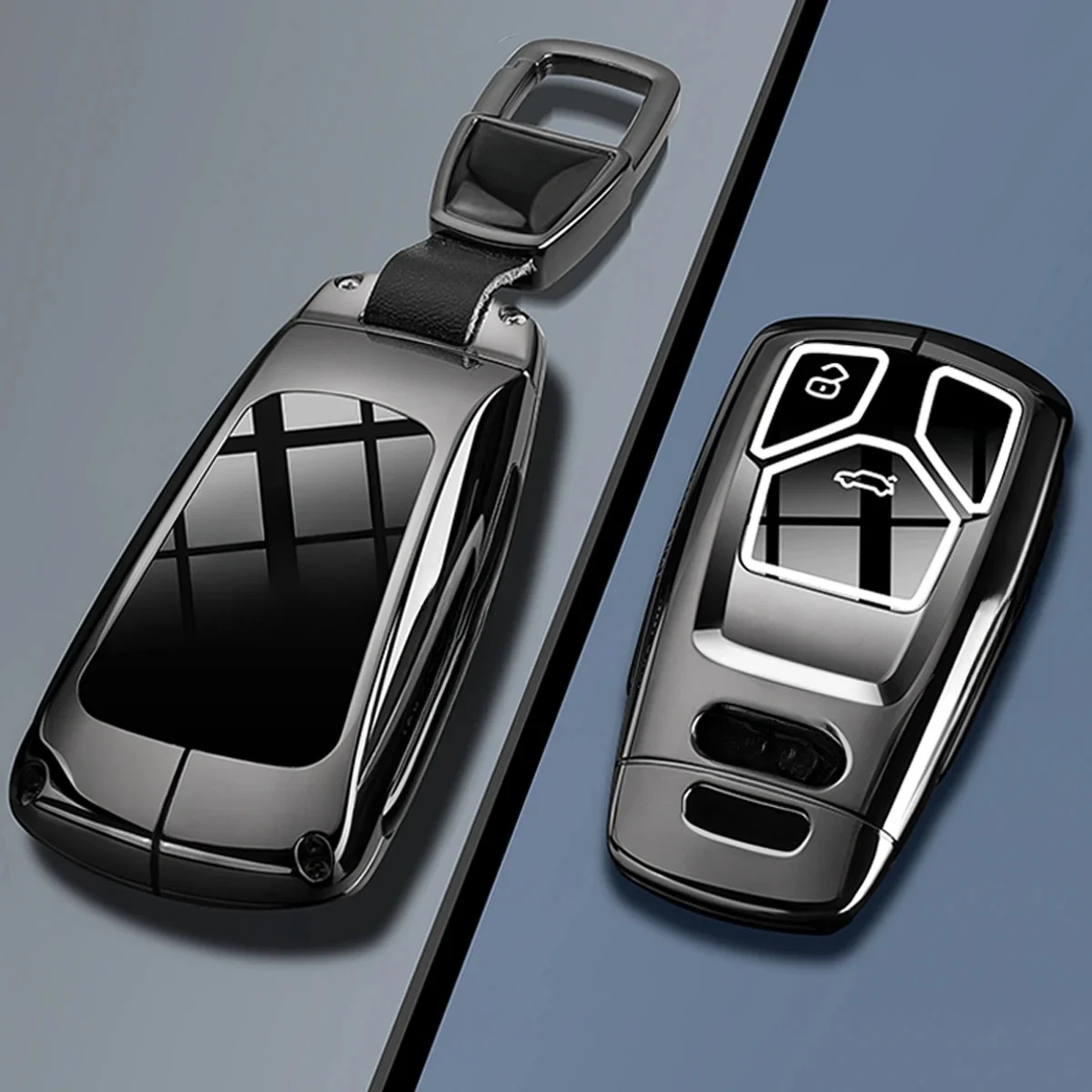Pokrowiec na kluczyk zdalnego sterowania ze stopu cynku do Audi A4 B9 A5 A6 8S 8W Q5 Q7 4M S4 S5 S7 TT TTS TFSI RS Protector Fob Keyless — 2