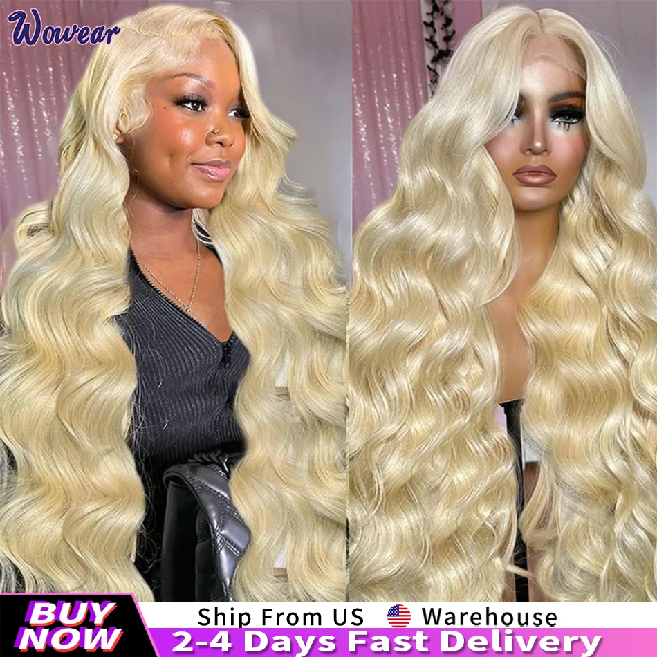 200 Density Body Wave Wigs Human Hair Wigs HD Transparent Lace Front Wigs 613 Honey Blonde 13x6 13x4 Brazilian Lace Frontal Wig