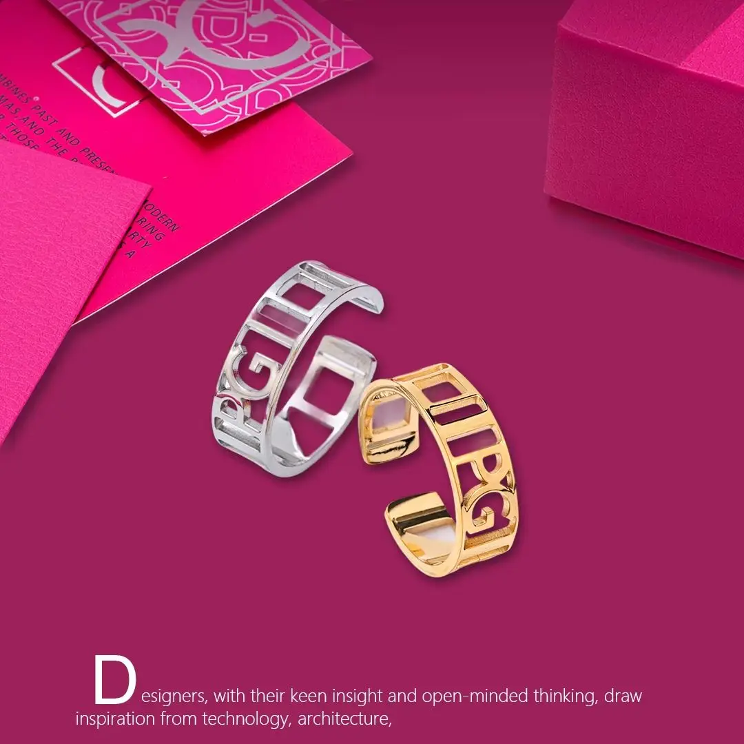 

PG 2025 Fashion Simple Smooth Stainless Steel Ring for Women Classic Rings Wedding Engagement Luxury Jewelry Birthday gifts