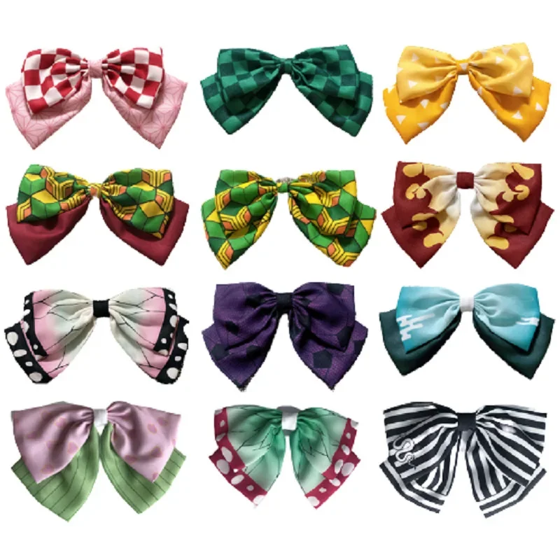 Bandeau en mousseline de soie avec nœud, Anime Demon Slayer, accessoires de bricolage Kimetsu no Yaiba Kamado Tanjirou Nezuko Zenitsu Kawaii Lolita