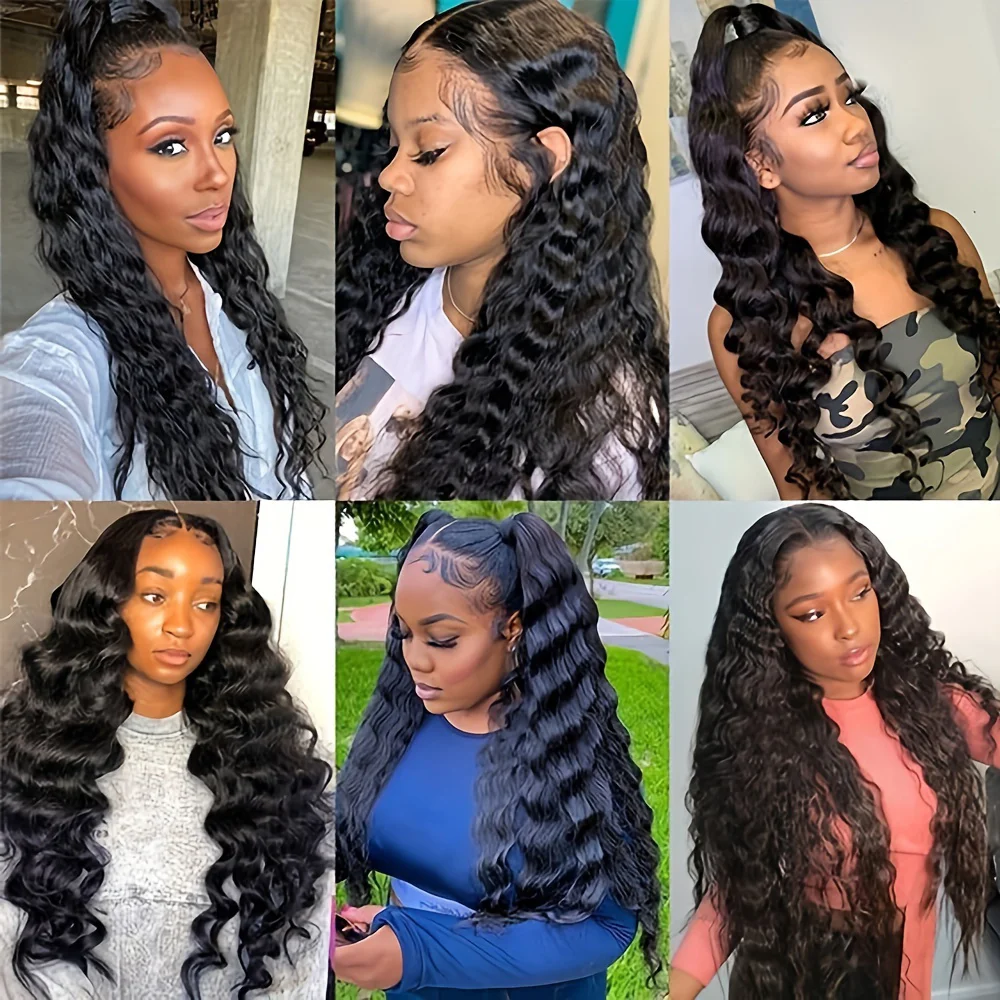 Natural brazilian human hair lace frontal wig 13x6 hd deep wave lace front wig for women choice curly wigs on sale