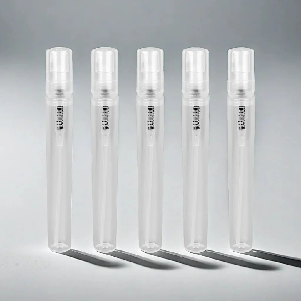 Mini flacon pulvérisateur en plastique transparent de 2ML à 10ML, 5 pièces, atomiseur de parfum vide, bouteilles d'échantillon pour liquide de parfum essentiel de voyage